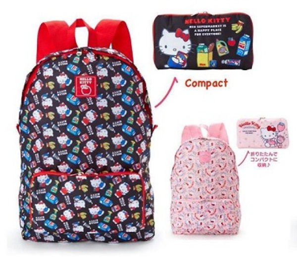 Photo1: Hello Kitty Folding Backpack  (1)