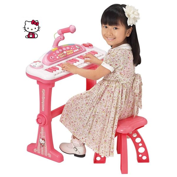 Photo1: Hello Kitty Piano Keyboard Pink (1)