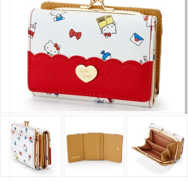 Photo1: Hello Kitty Mini Purse Wallet Red (1)