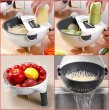 Photo2: 9 in1 Multifunction Magic Rotate Vegetable Cutter with Drain Basket (2)