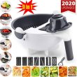 Photo1: 9 in1 Multifunction Magic Rotate Vegetable Cutter with Drain Basket (1)