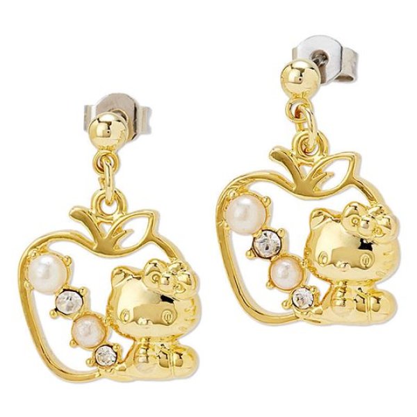 Photo1: Hello Kitty × Jewel Modesta Apple Earring  (1)