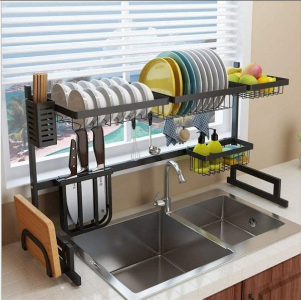 Photo1: Kitchen Shelf Organizer  Dish Drying Rack 02 (1)