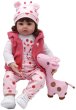 Photo2: 48cm Reborn Baby Doll Toy Realistic Baby Doll With Giraffe Toddler Adorable Dolls with pink dress (2)