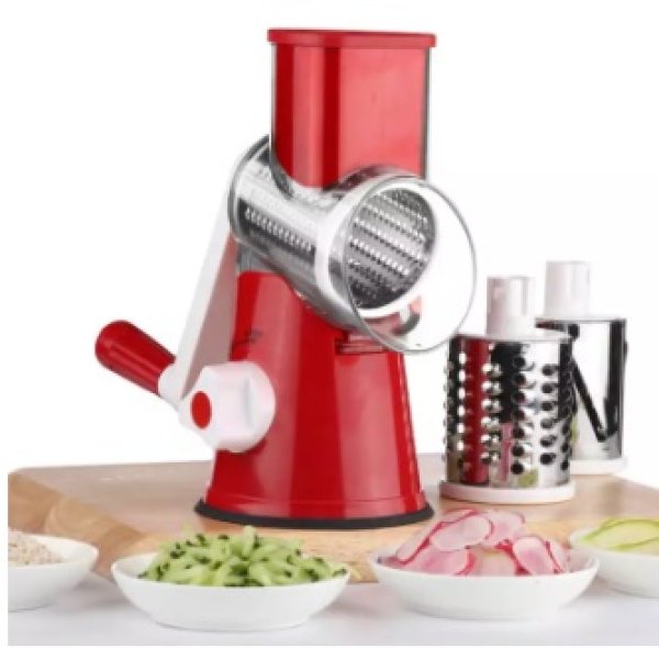 Photo1:  Rotary Cheese Grater Handheld - Nut Chopper Grinder Salad Shooter Vegetable Slicer with a Stainless Steel peeler (1)