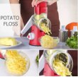 Photo4:  Rotary Cheese Grater Handheld - Nut Chopper Grinder Salad Shooter Vegetable Slicer with a Stainless Steel peeler (4)