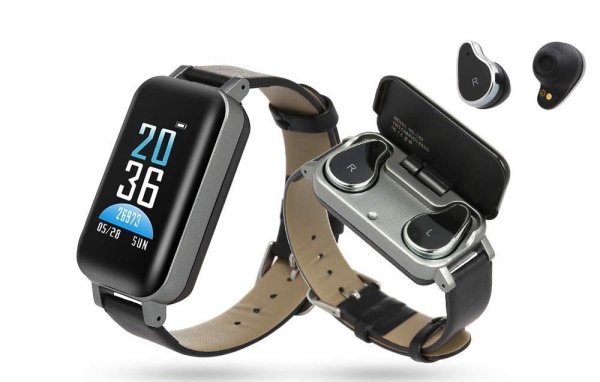Photo1: Smart Watch with Bluetooth Earphones (1)