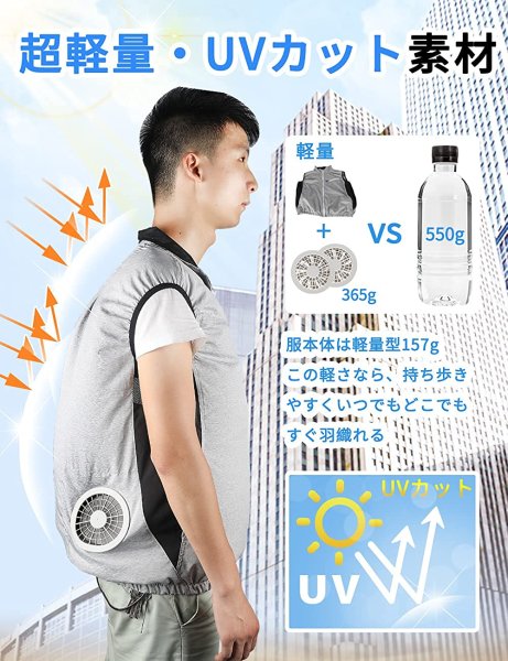 Photo1: AISFA Air-Conditioned Vest Clothes USB Power Supply with Strong Fan  (1)