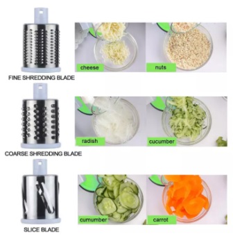 Handheld Rotary Stainless Steel Cheese Grater Vegetable Cutter