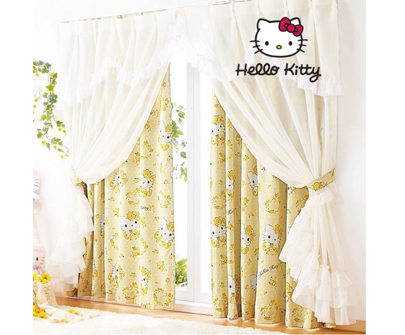 Sheer Window Curtain Hello Kitty 