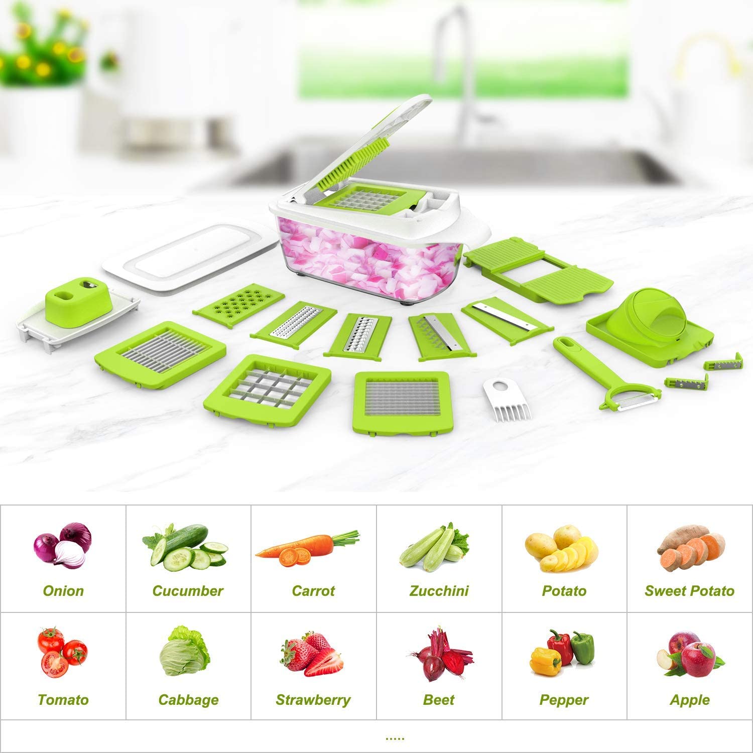 Multi-functional Vegetable Cutter Set, Kitchen Slicer For Julienne,slice  And Dice
